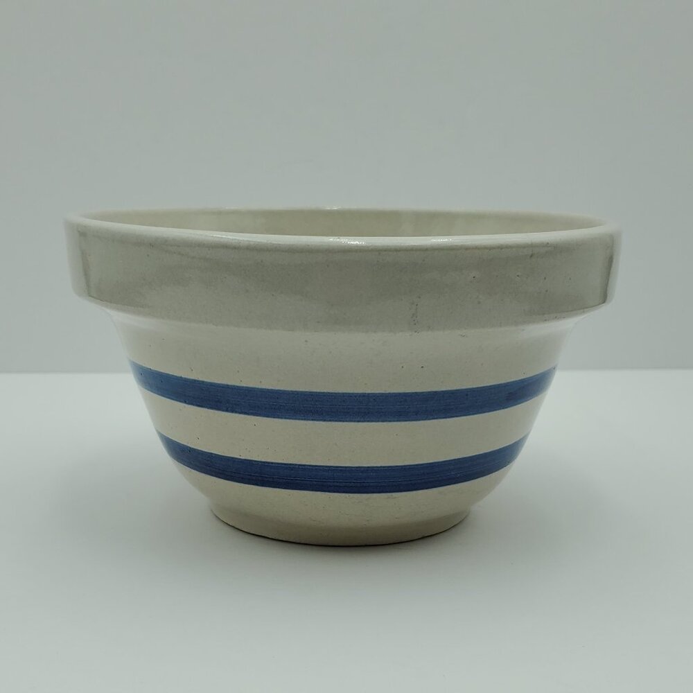 Robinson Ransbottom Pottery 1.5 Qt Blue Stripe Mixing Bowl R.R.P. Co. 7" Bowl